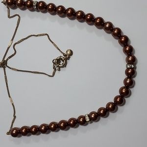 J Crew Bronze / Brown Beaded Necklace